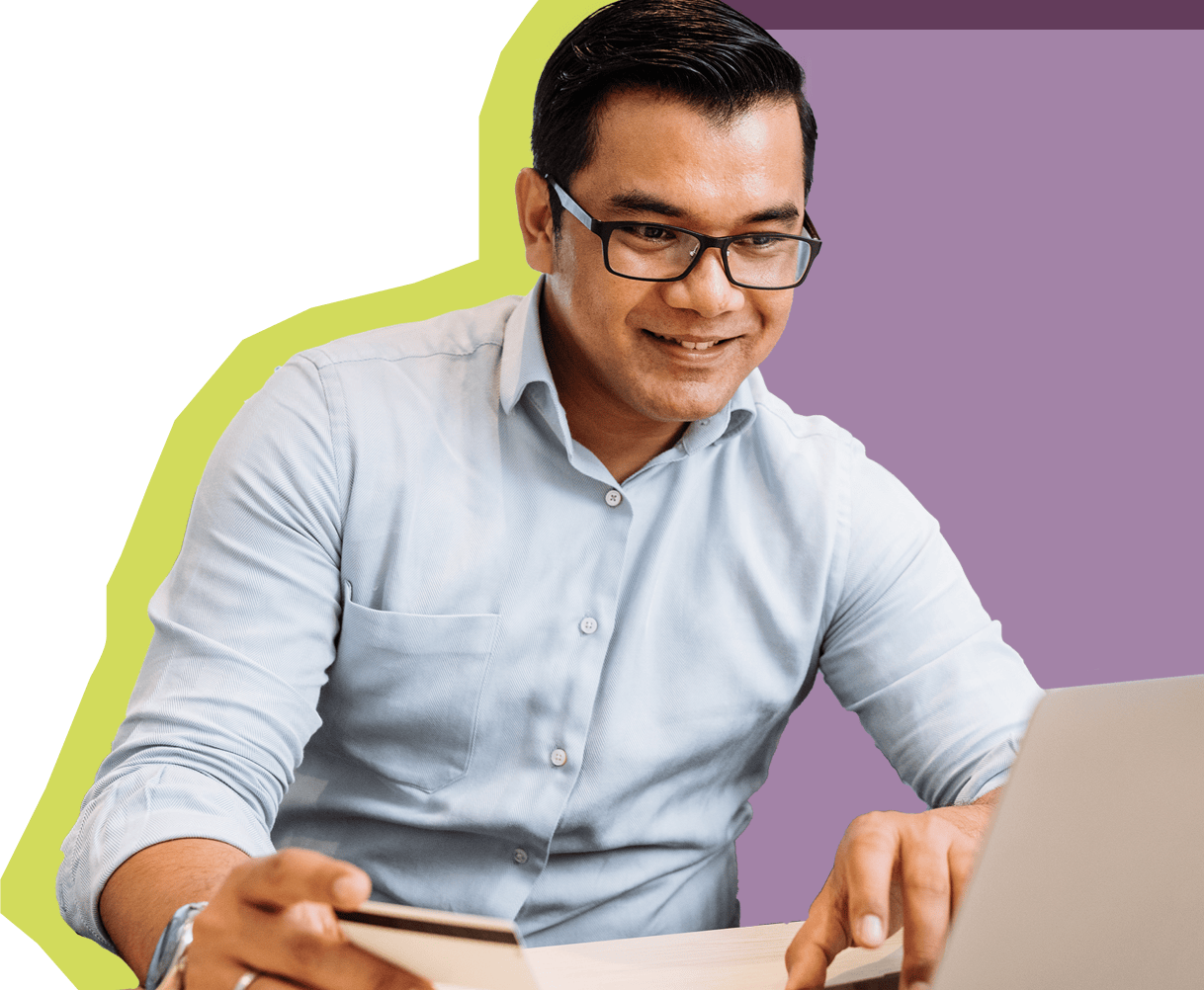 Man in virtual coaching session. 